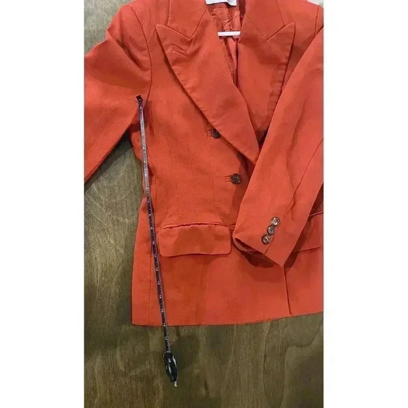 Valerie Stevens Wool Classic Orange Jacket Blazer Size 4 (0186) - Picture 10 of 15